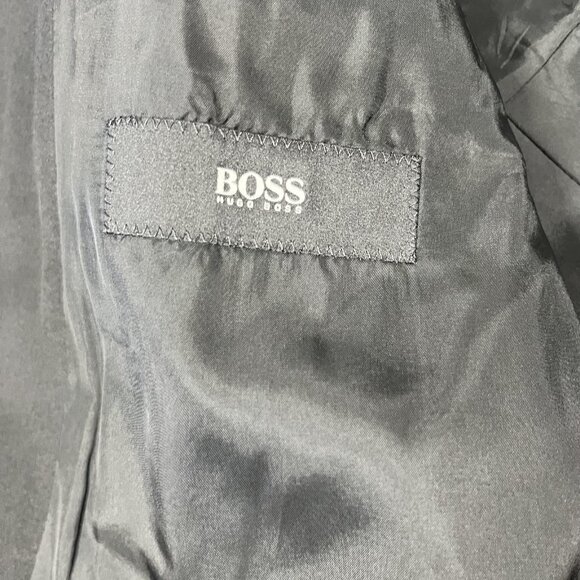 Hugo Boss Blazer Mens 44 Black Super 100 Wool Classic Fit Sport Coat Jacket - Picture 5 of 15